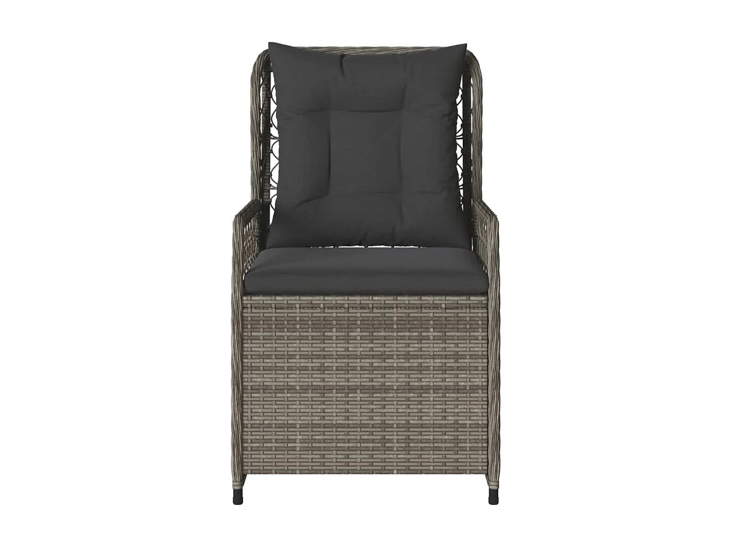 Chaises inclinables de jardin lot de 2 gris résine tressée