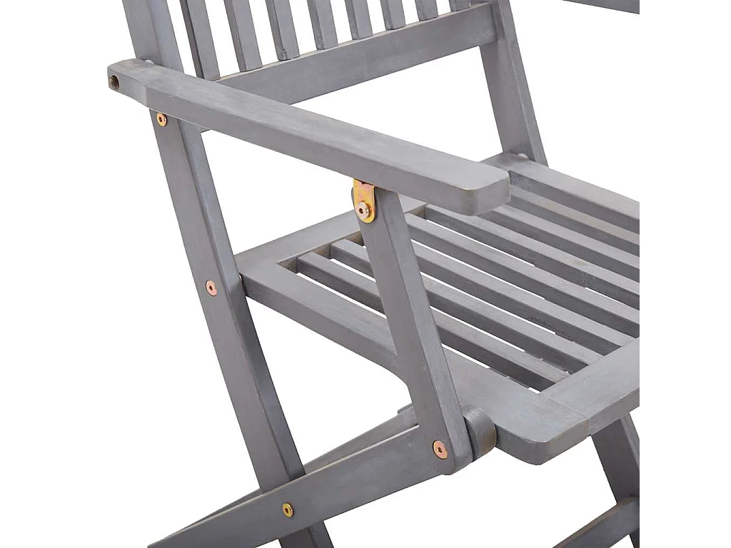 Chaises pliables d'extérieur lot de 6 et coussins Bois d'acacia