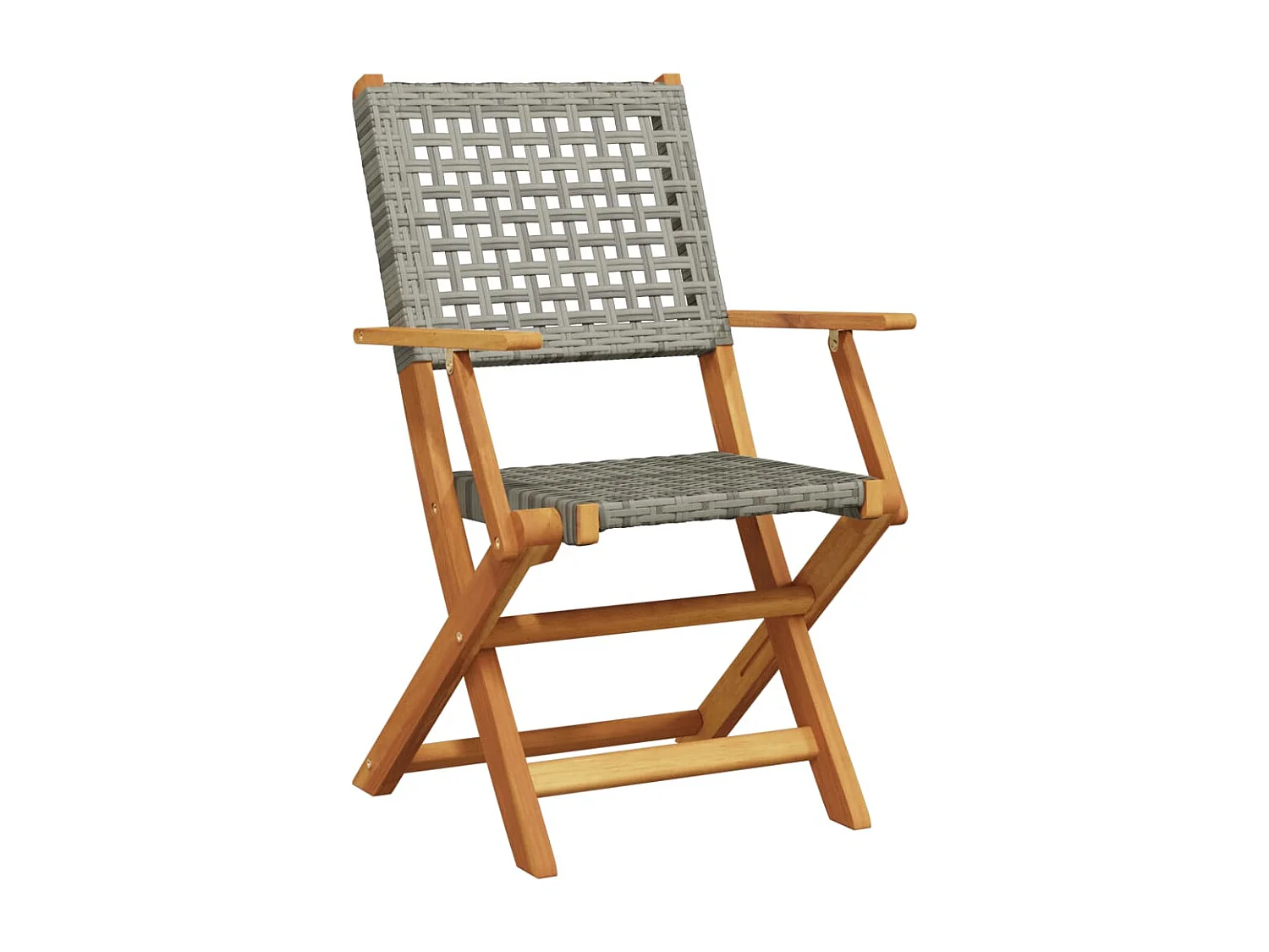 Chaises de jardin pliantes lot de 6 gris poly rotin bois massif