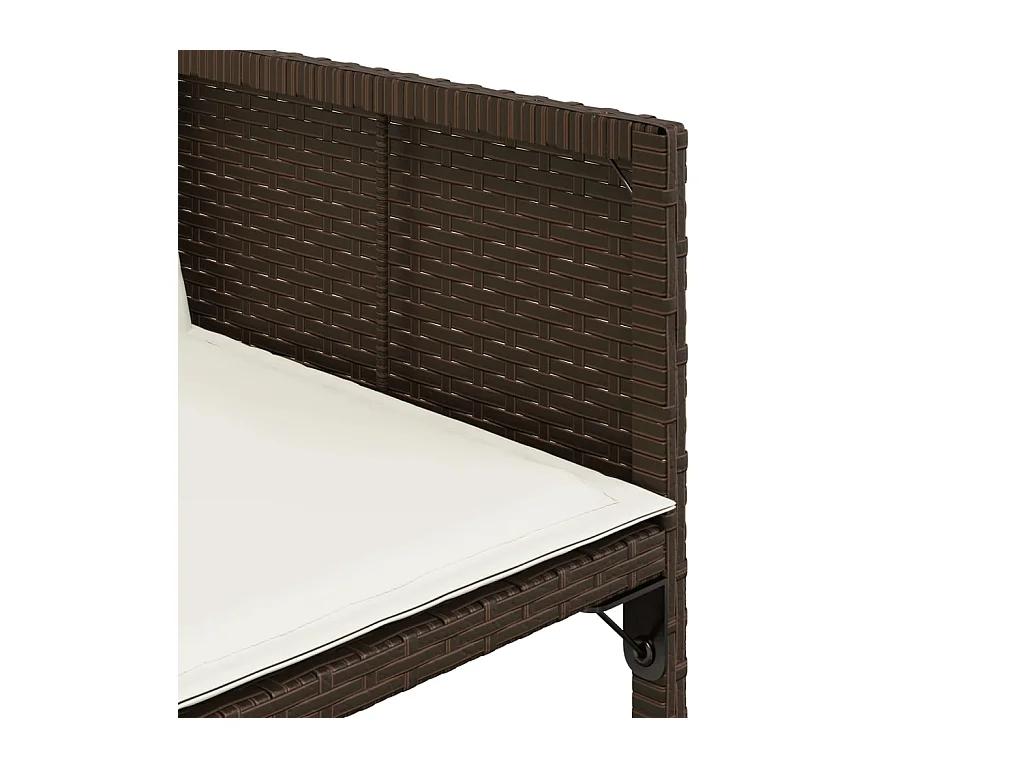 Chaises de jardin avec coussins lot de 4 marron résine tressée