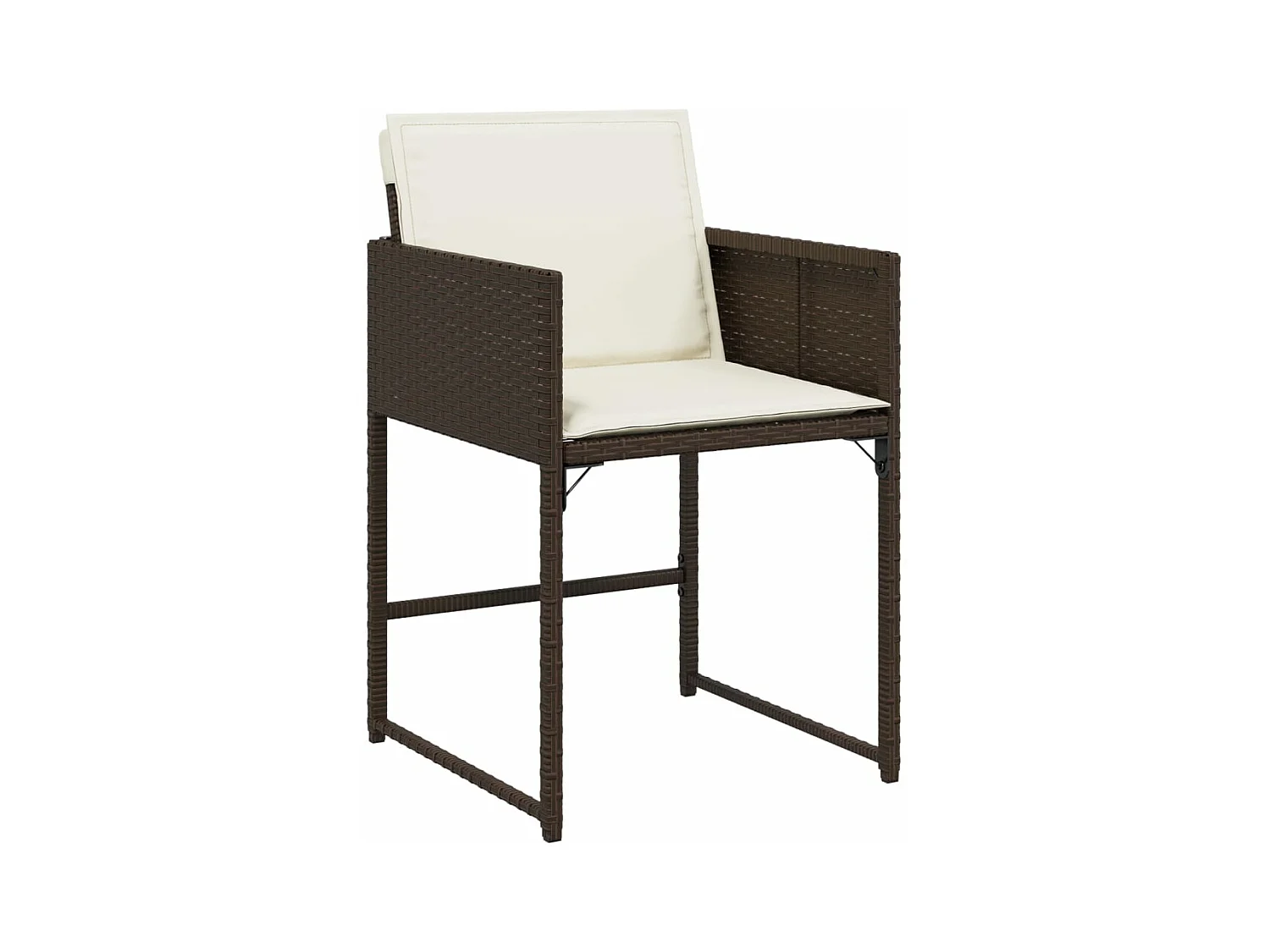 Chaises de jardin avec coussins lot de 4 marron résine tressée