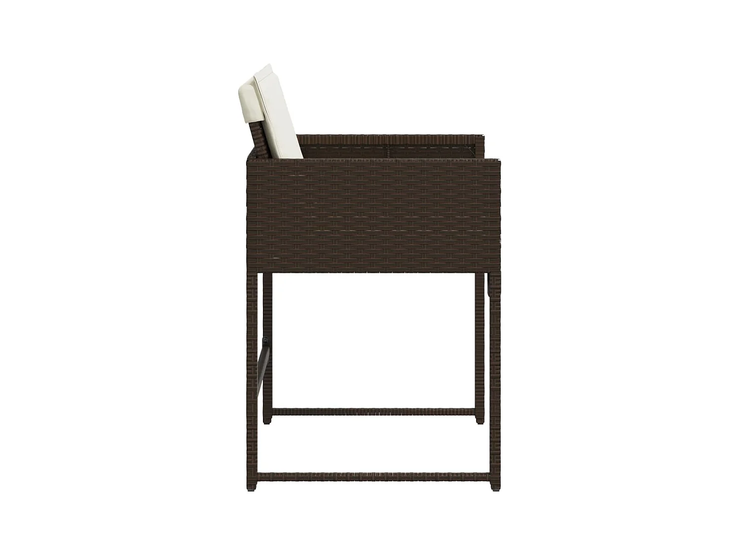 Chaises de jardin avec coussins lot de 4 marron résine tressée