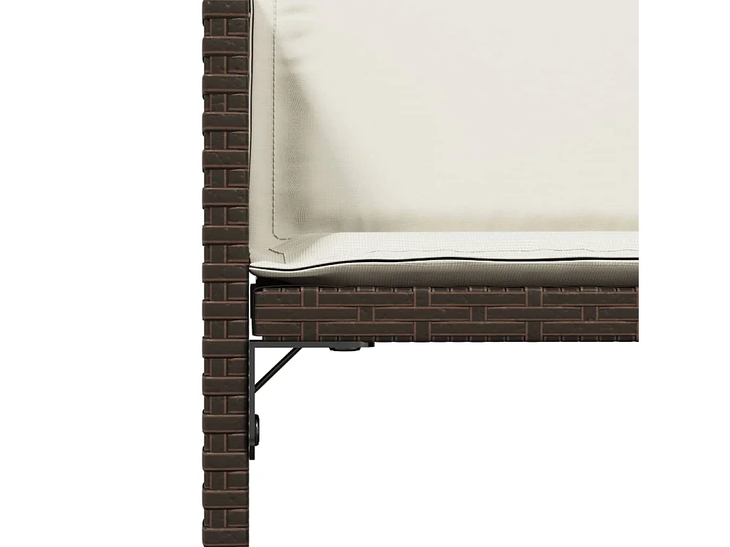 Chaises de jardin avec coussins lot de 4 marron résine tressée