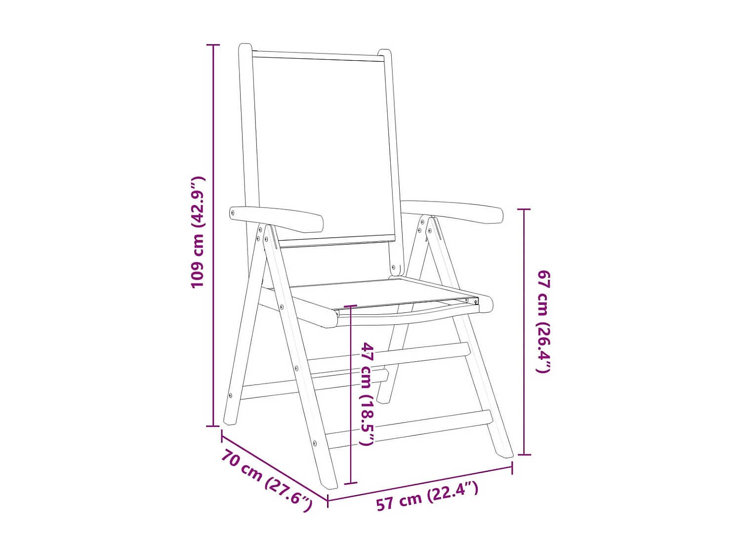 Chaises inclinables de jardin lot de 4 taupe tissu bois massif
