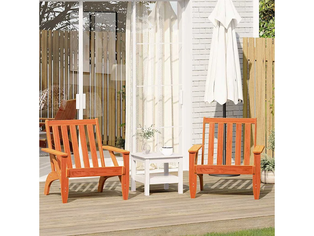 Adirondack Gartenstühle 2er Set braun gewachst 75x77x77 cm