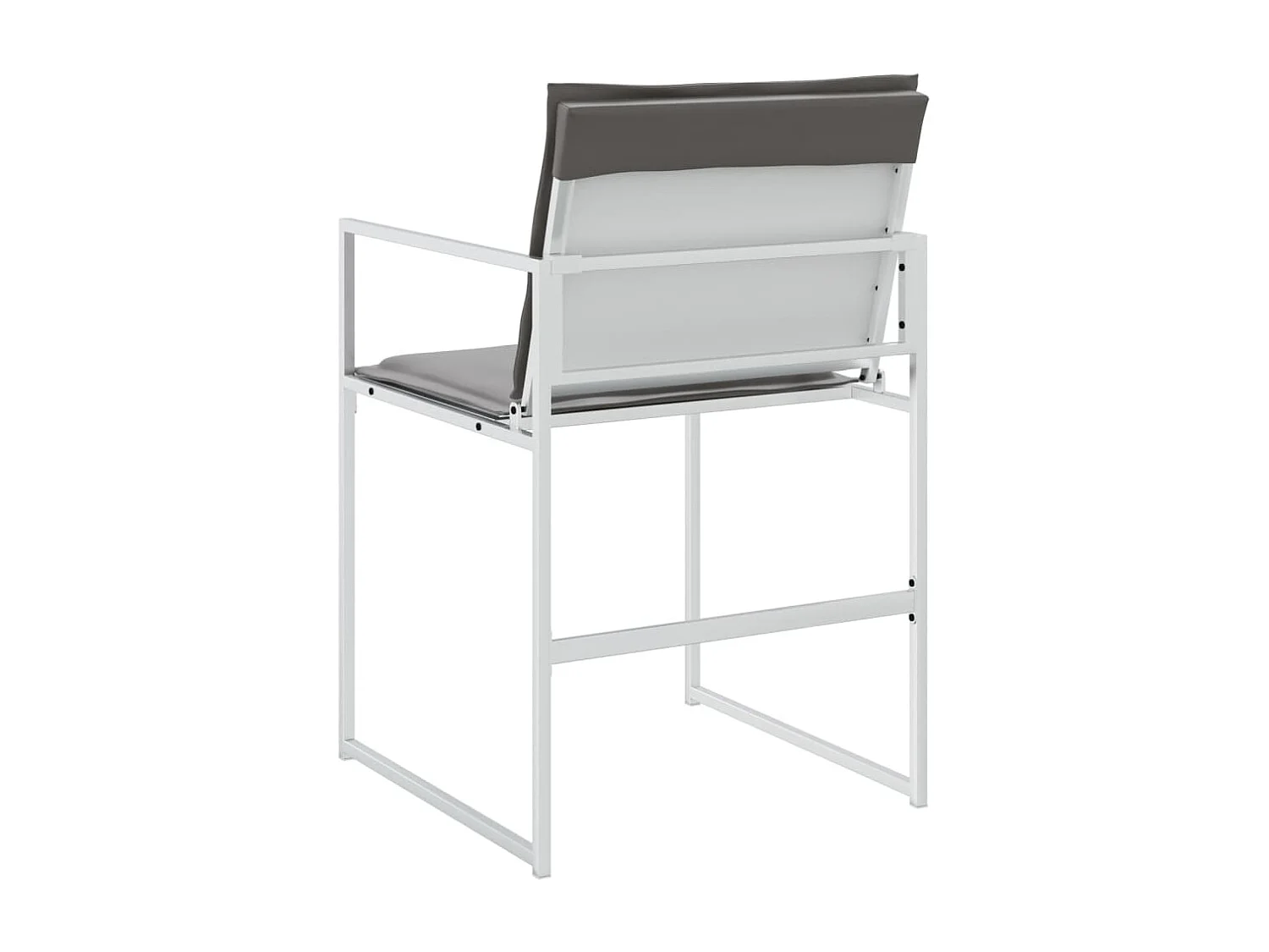 Juego de 4 sillas de jardín con cojines en acero blanco/textileno