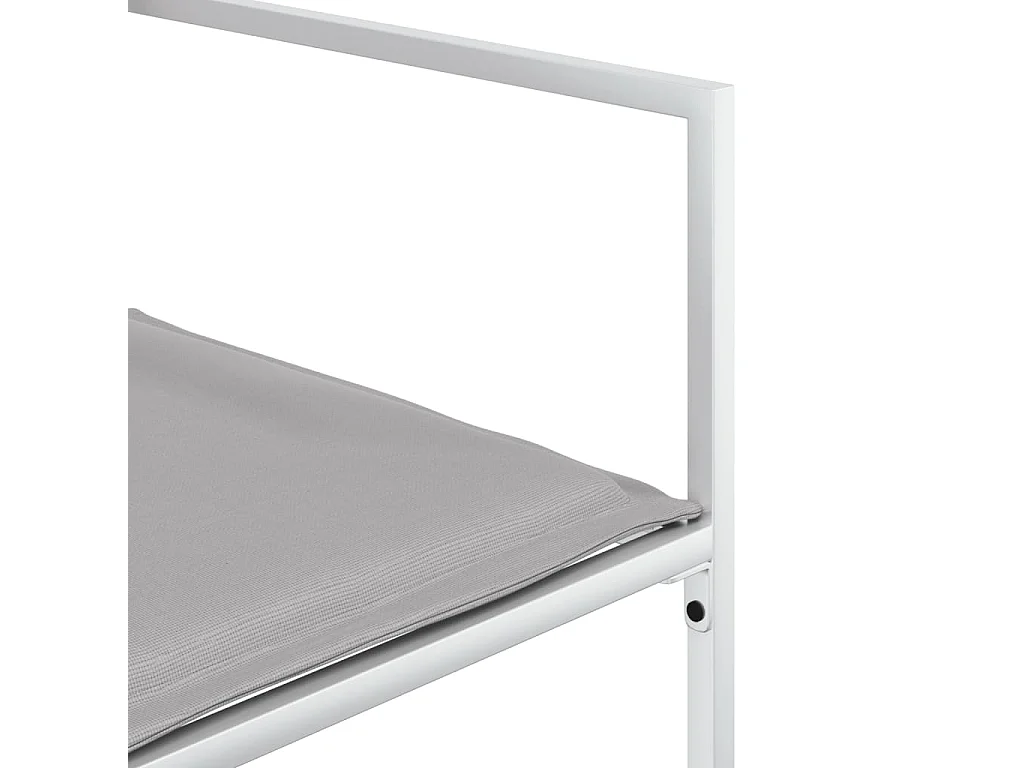 Juego de 4 sillas de jardín con cojines en acero blanco/textileno