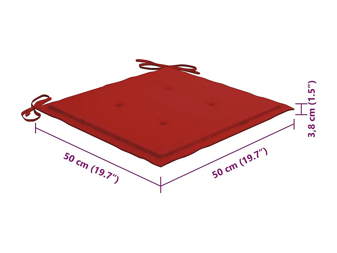 Chaises à manger d'extérieur lot de 4 et coussins Acacia massif