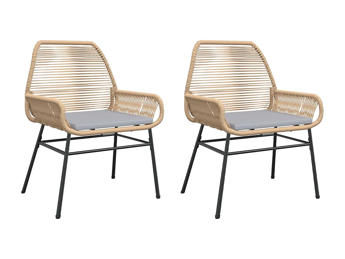 Gartenstühle 2er Set und braune Rattankissen