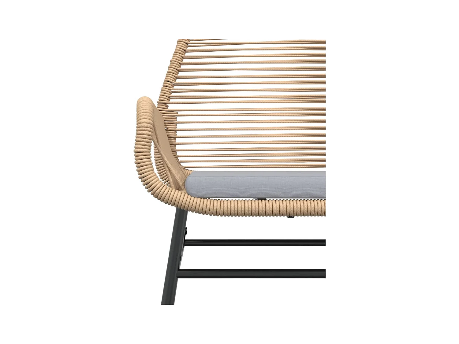 Chaises de jardin lot de 2 et coussins marron rotin