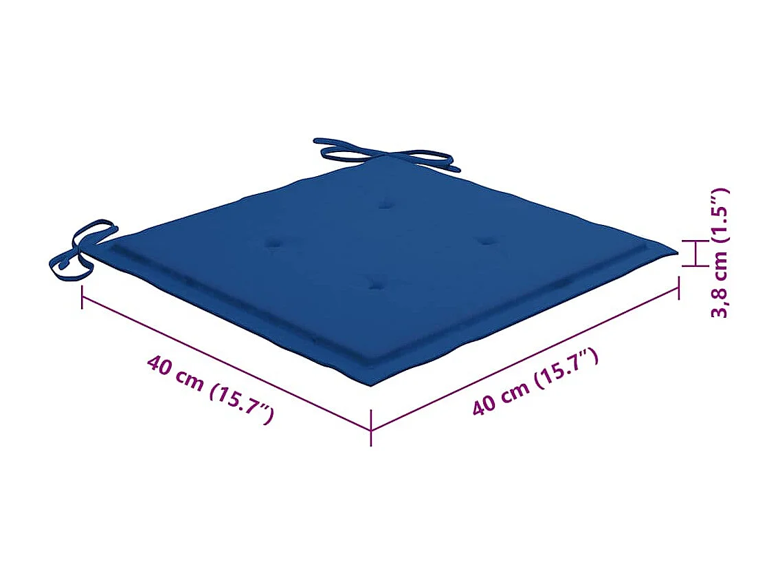 Chaises pliables d'extérieur lot de 8 et coussins Bois d'acacia