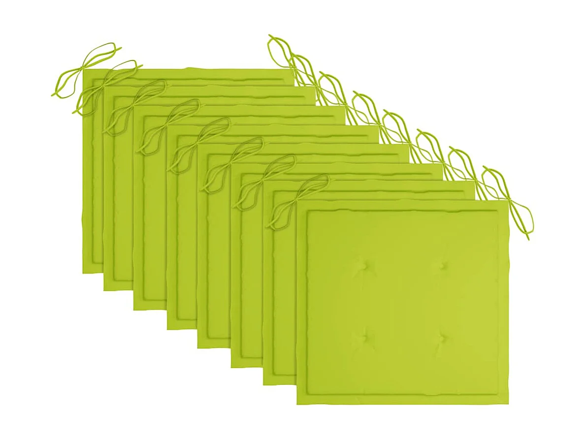 Chaises pliables d'extérieur et coussins lot de 8 Bois d'acacia