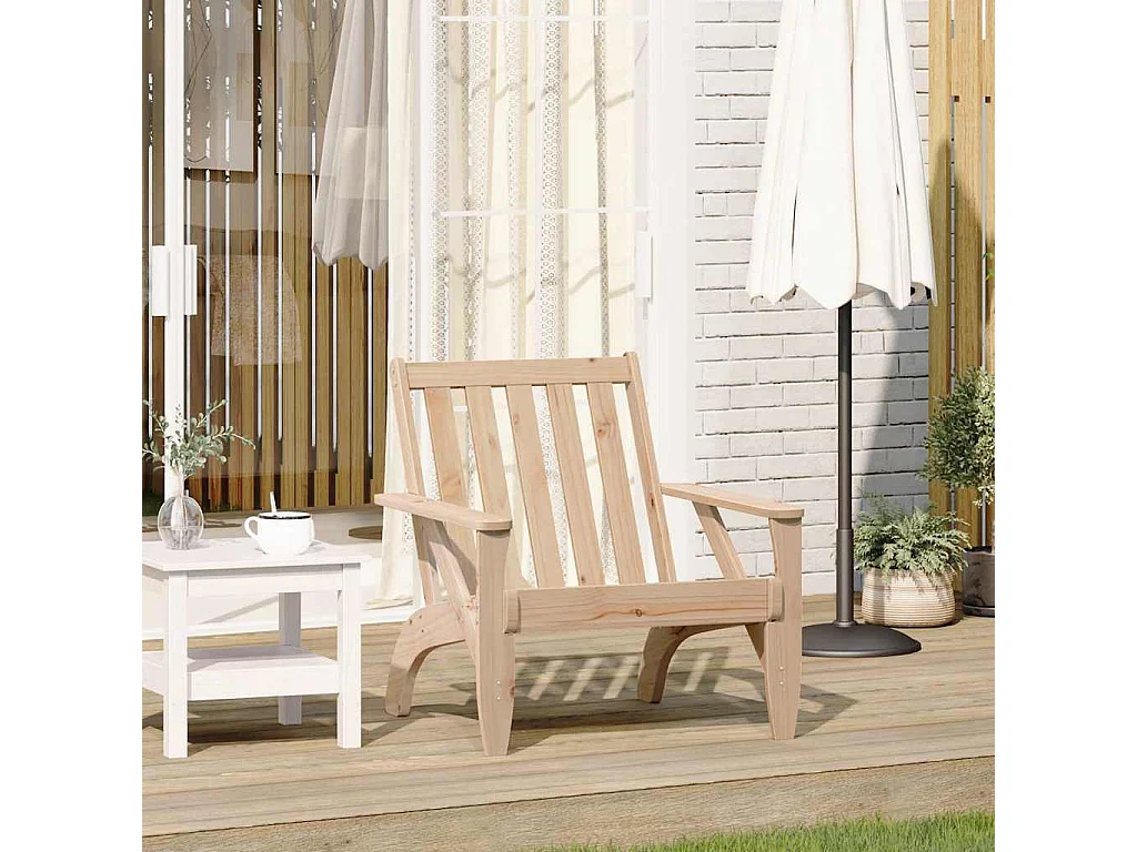 Chaise de jardin adirondack 75x77x77 cm bois massif de pin