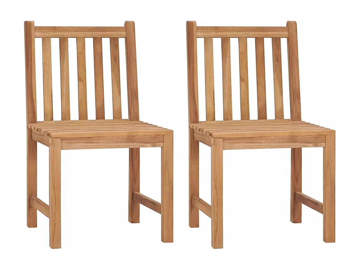 Chaises de jardin lot de 2 avec coussins Bois de teck massif