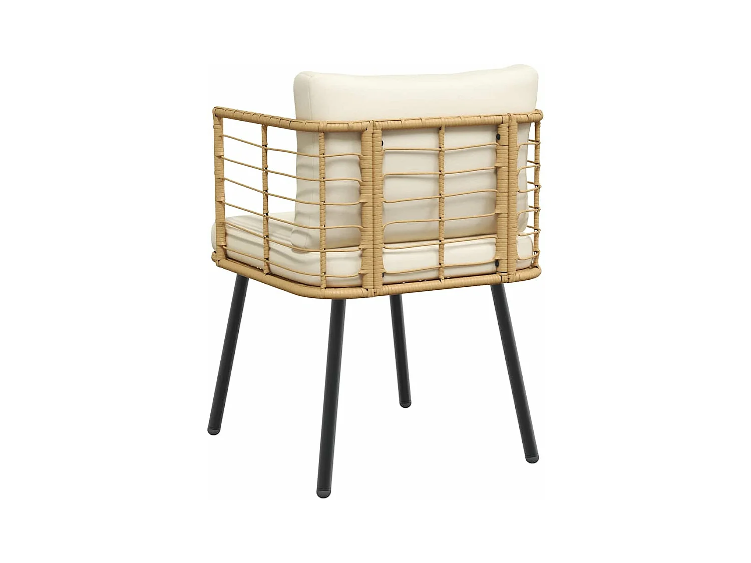 Gartenstühle 2er-Set mit Naturkissen aus gewebtem Harz