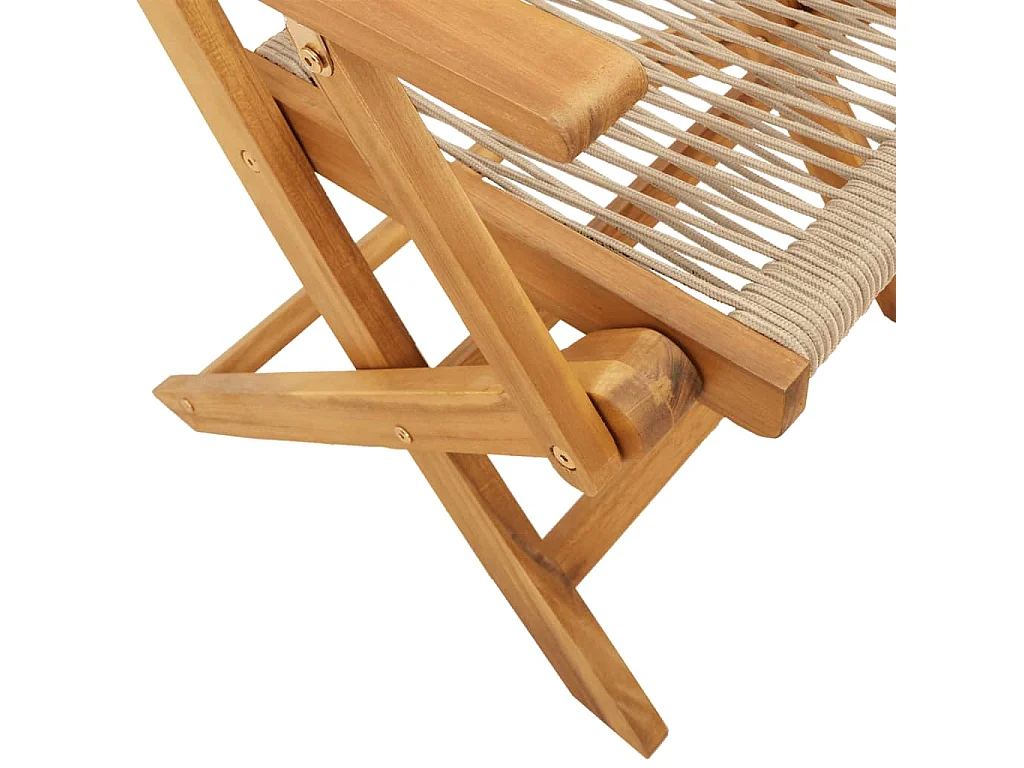 Chaises de jardin pliantes lot de 8 beige bois d'acacia massif