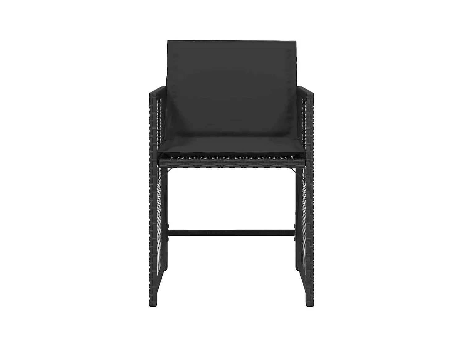 Chaises de jardin lot de 4 avec coussins noir résine tressée