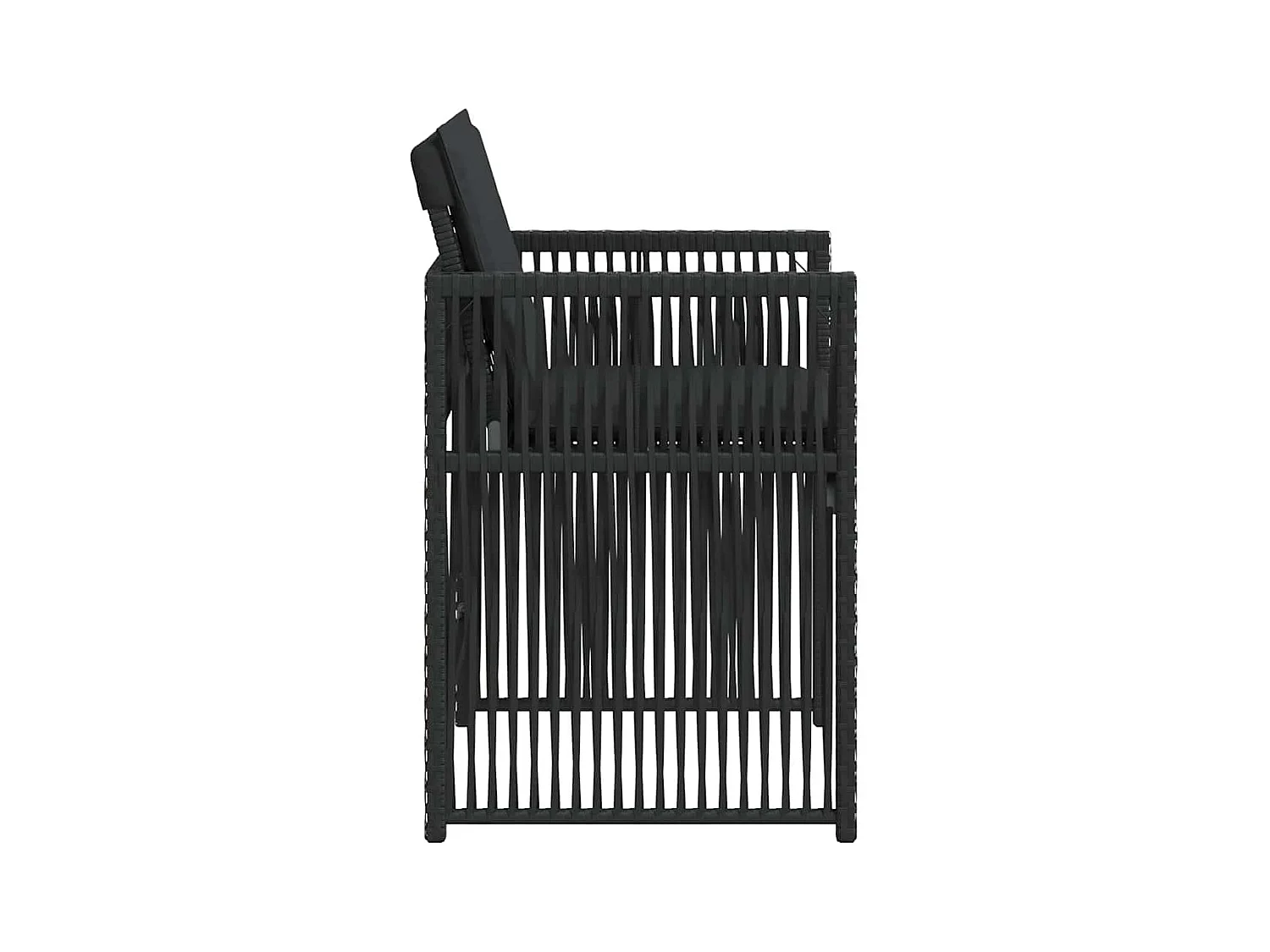 Chaises de jardin lot de 4 avec coussins noir résine tressée