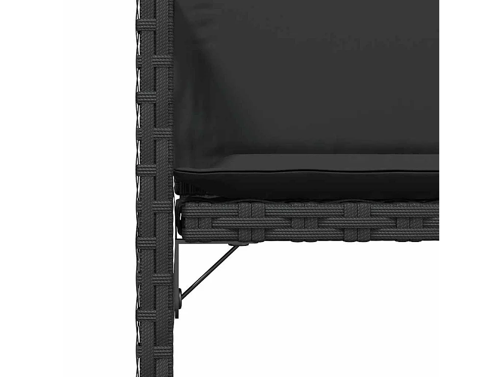 Chaises de jardin lot de 4 avec coussins noir résine tressée