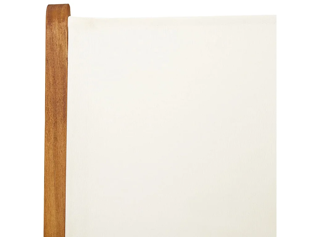 Juego de 2 sillas de jardín de madera maciza de acacia de color blanco crema y tela