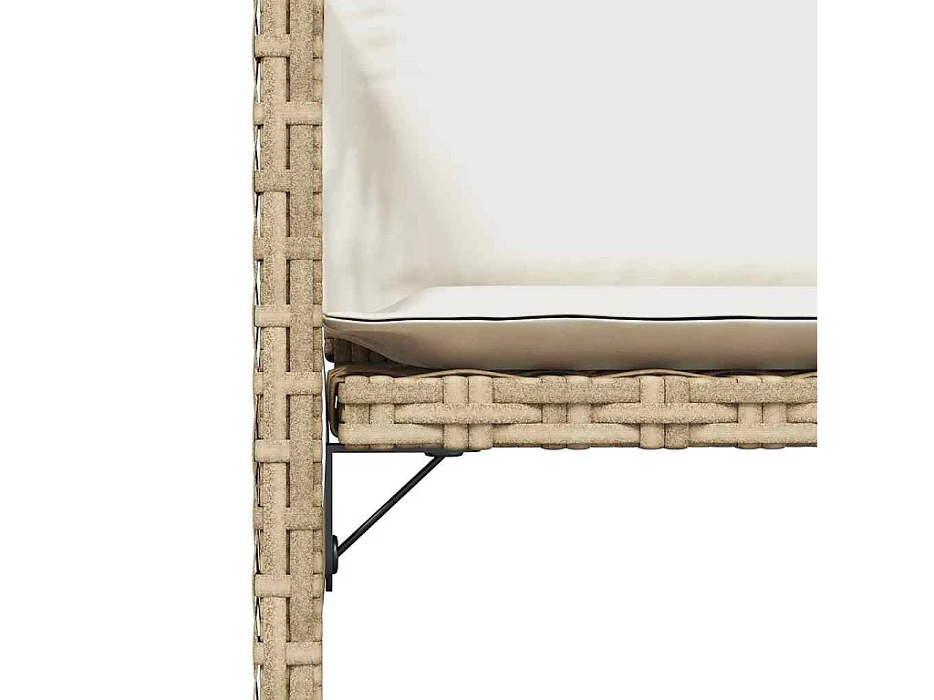 Juego de 4 sillas de jardín con cojines de resina tejida beige