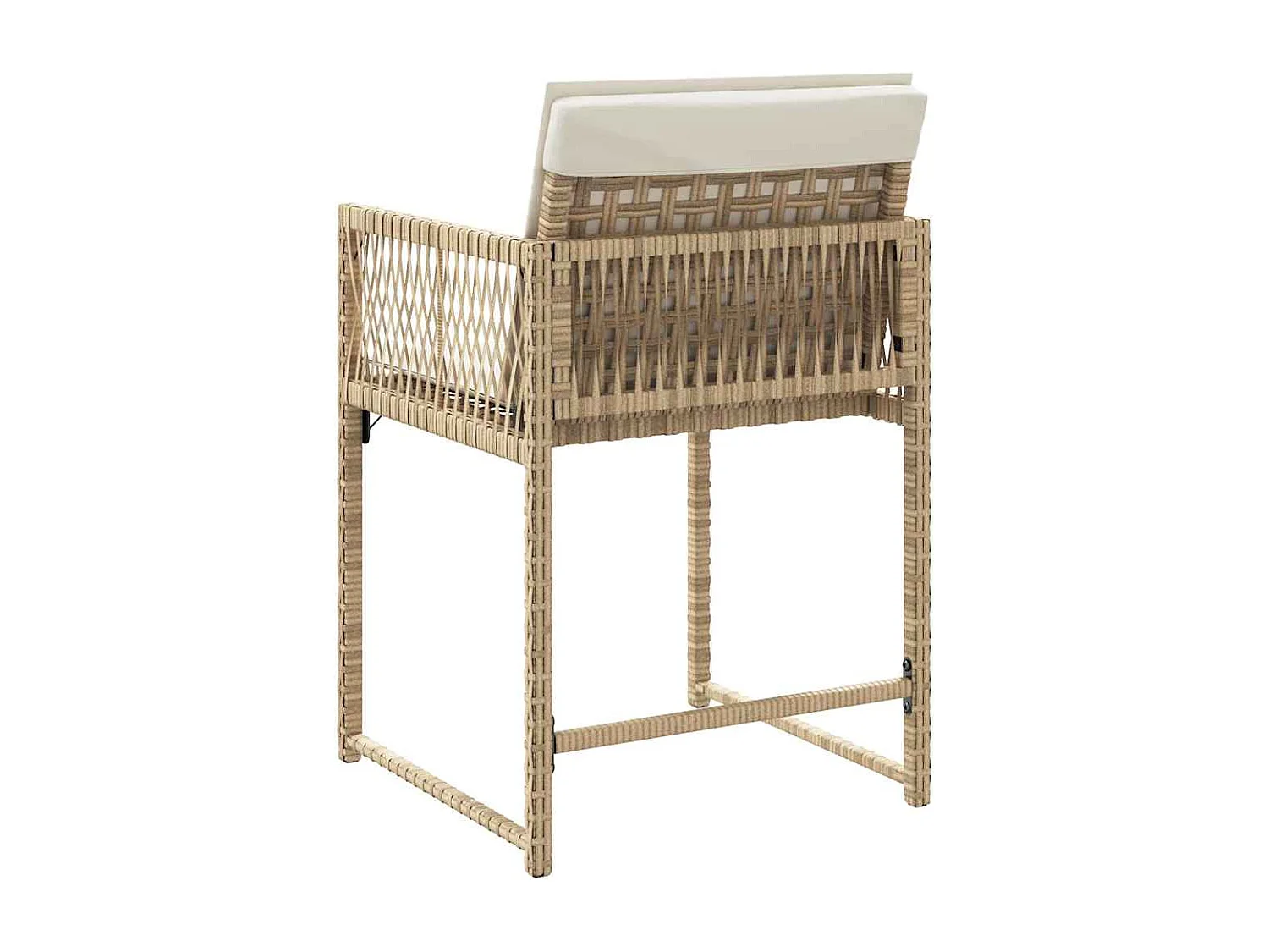 Chaises de jardin avec coussins lot de 4 beige résine tressée