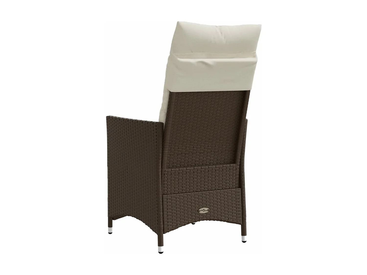 Chaises inclinables de jardin lot de 2 et coussins marron rotin