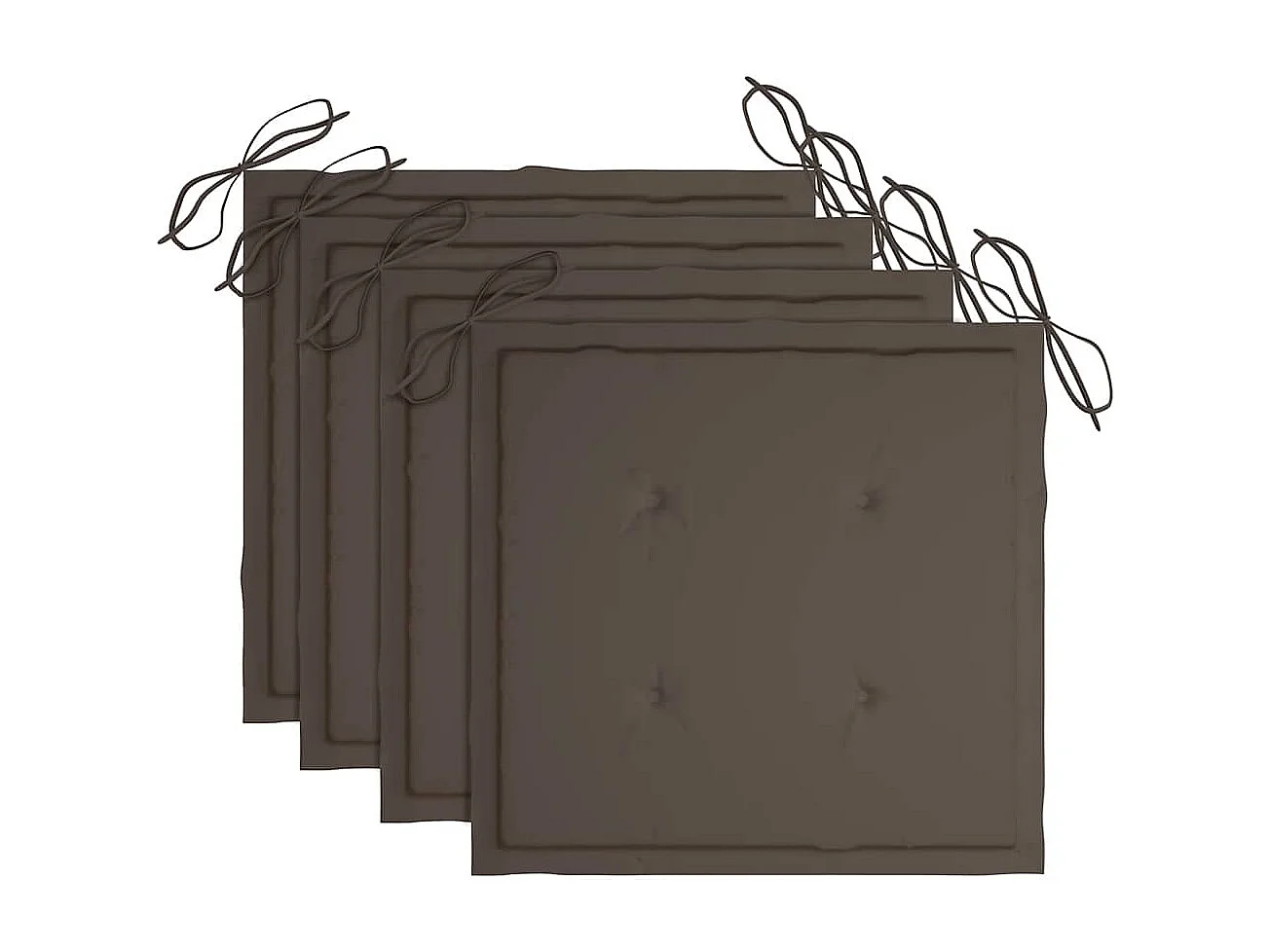 Chaises de jardin lot de 4 avec coussins Bois de teck massif