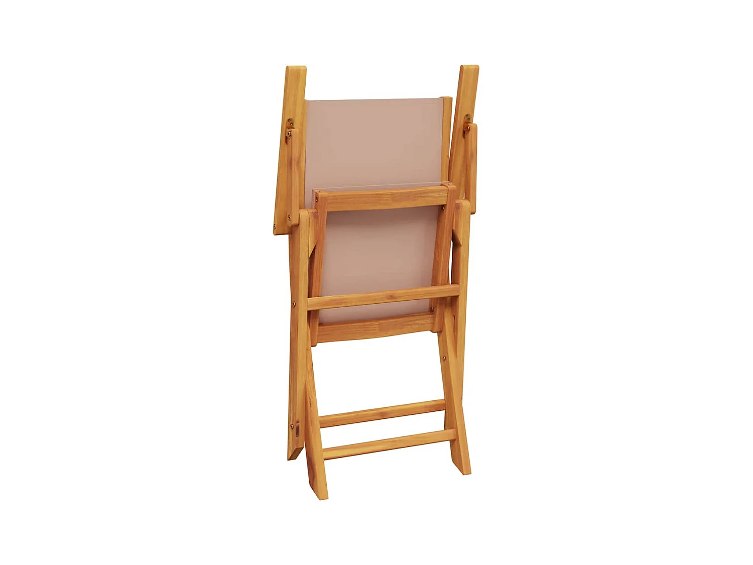 Set di 2 sedie da giardino in legno massello di acacia e tessuto color tortora