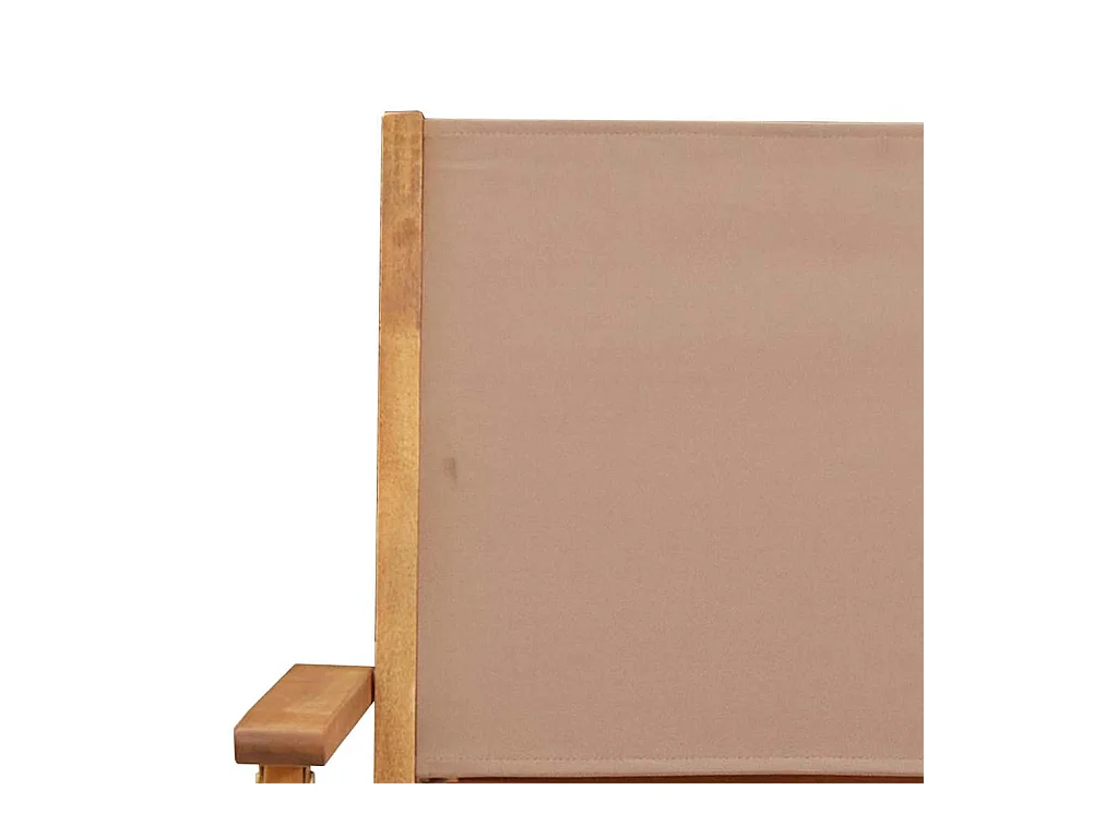 Set di 2 sedie da giardino in legno massello di acacia e tessuto color tortora