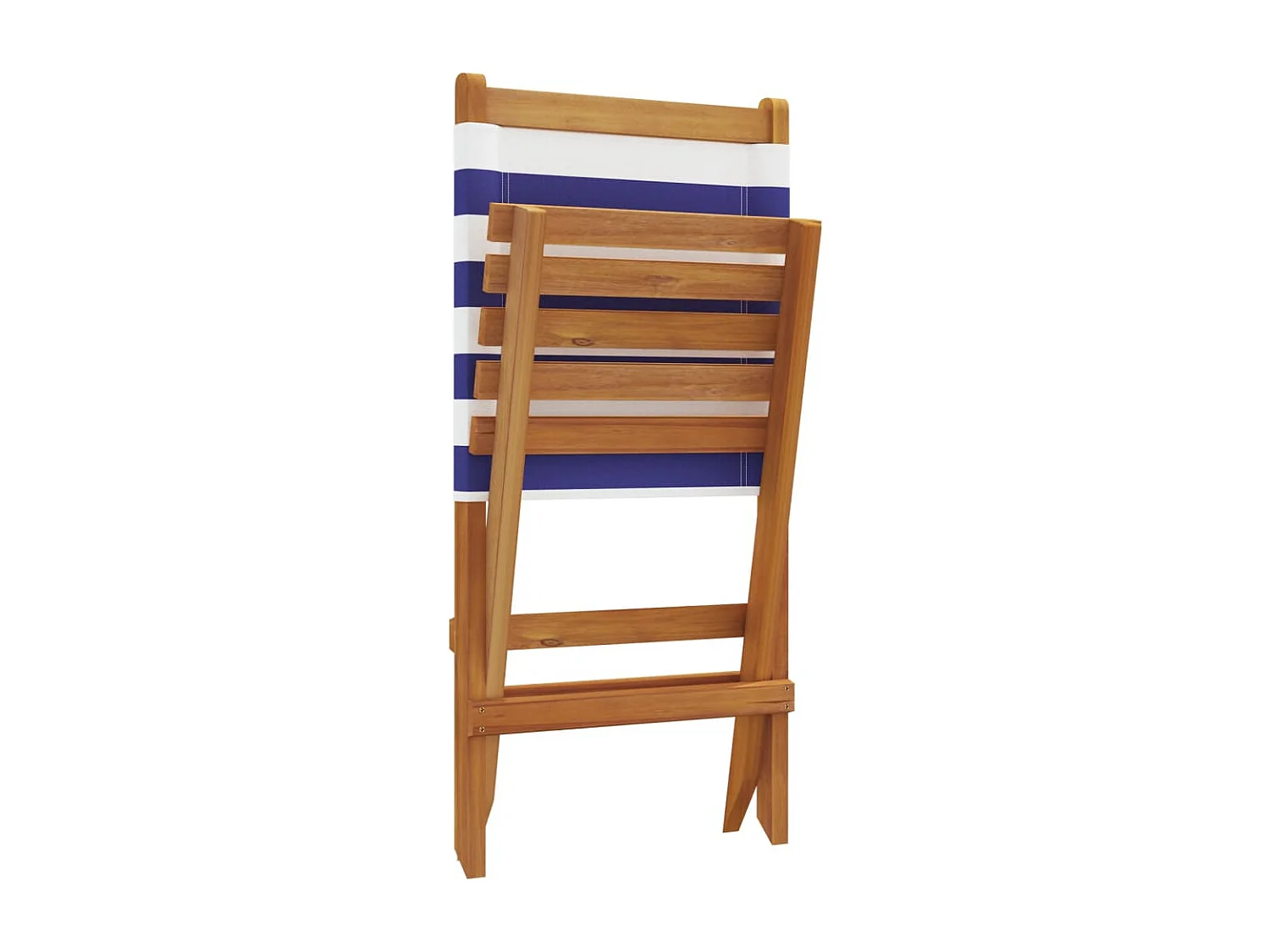 Conjunto de 8 cadeiras dobráveis de jardim em tecido e madeira maciça