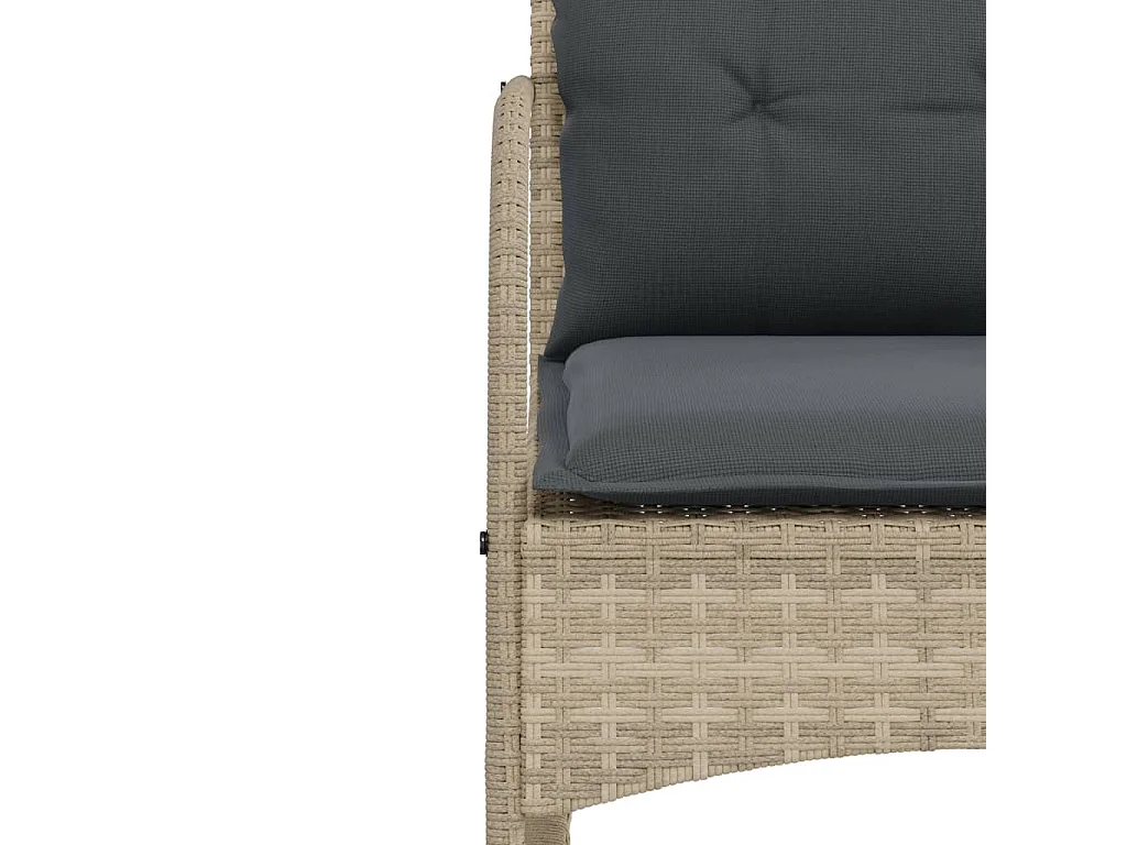 Sedia a dondolo da giardino con cuscini in polyrattan grigio chiaro