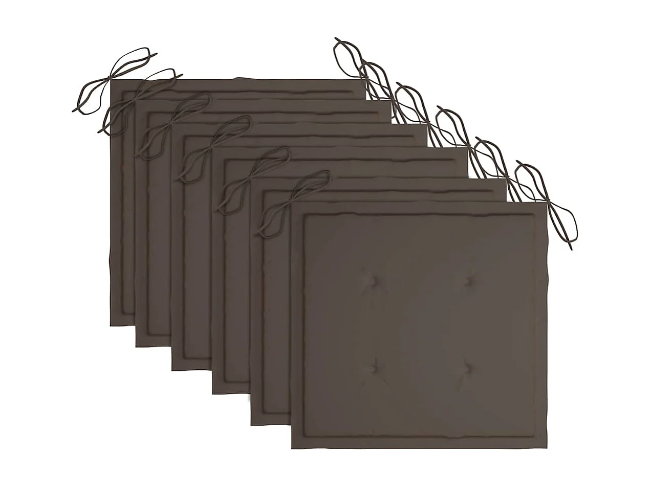 Chaises pliables de jardin lot de 6 avec coussins Bois d'acacia