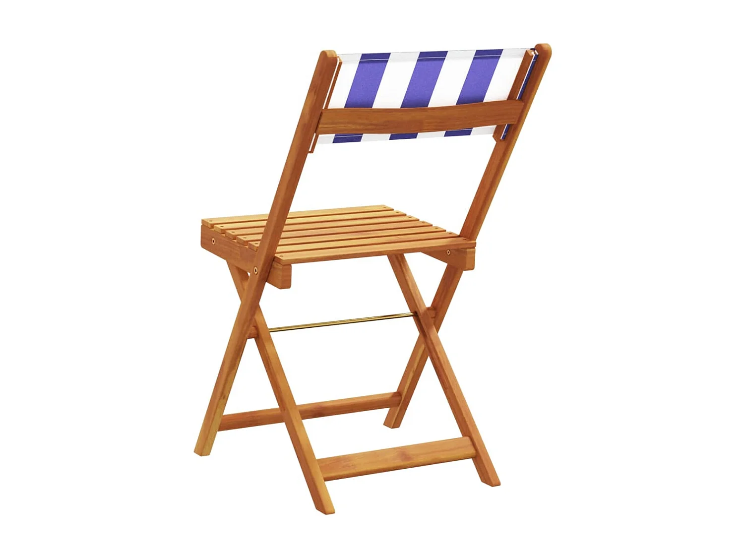 Juego de 2 sillas de bistró de madera maciza de acacia en color azul y blanco