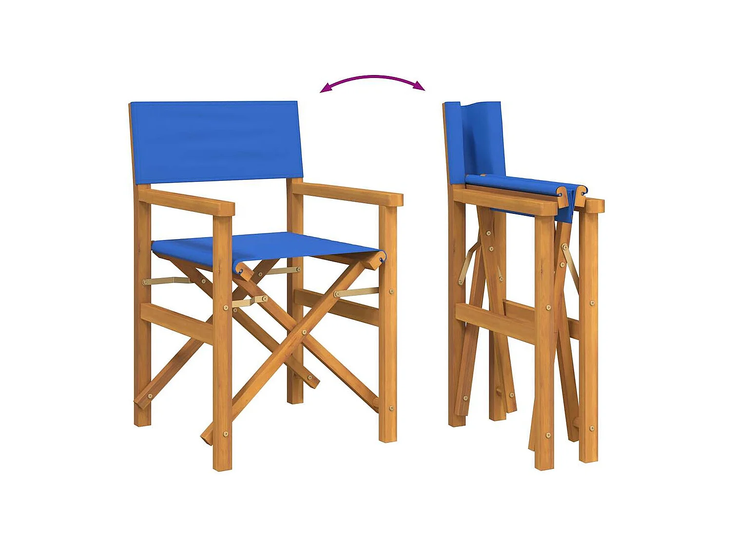 Klappbare Regiestühle 2er Set Massivholz Teak