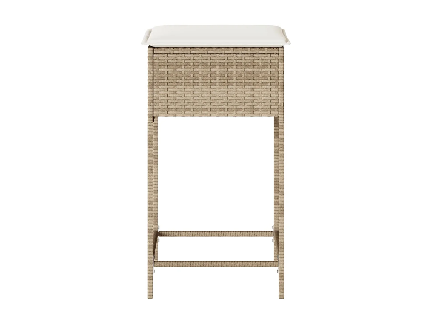 Tabourets de bar jardin avec coussins lot de 2 beige poly rotin