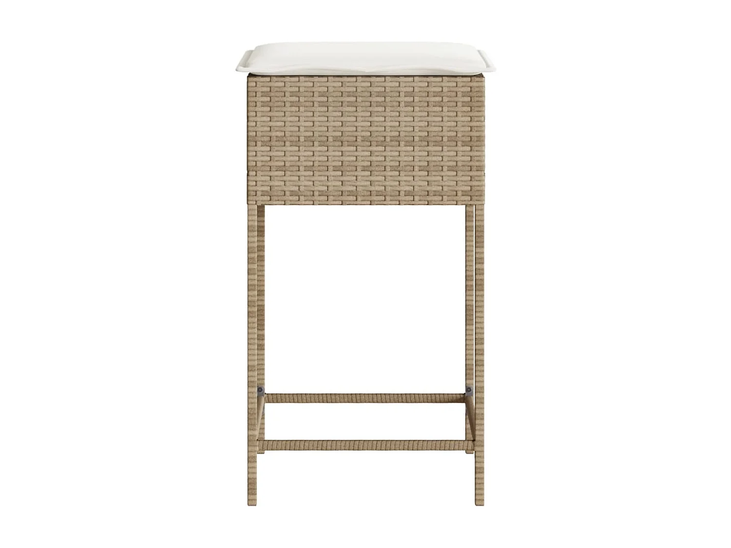 Tabourets de bar jardin avec coussins lot de 2 beige poly rotin