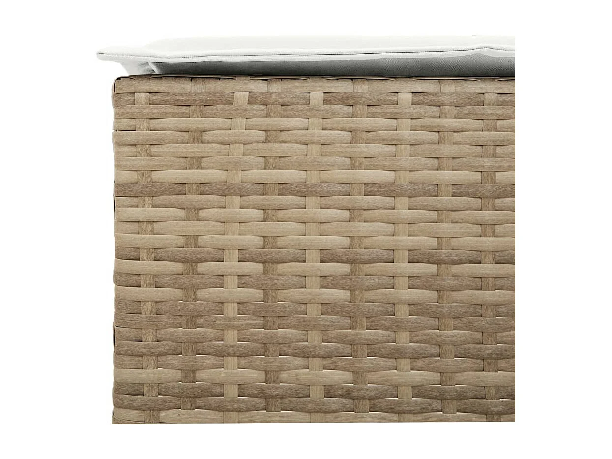 Tabourets de bar jardin avec coussins lot de 2 beige poly rotin