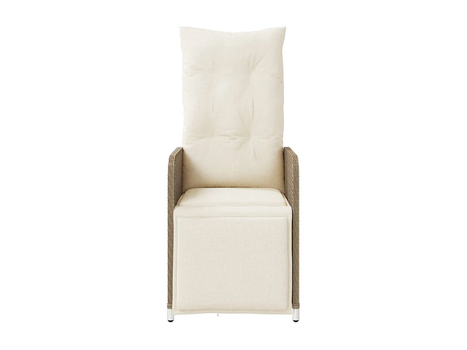 Chaises inclinables de jardin lot de 2 avec table beige rotin