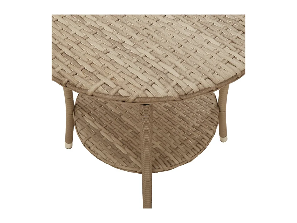 Chaises inclinables de jardin lot de 2 avec table beige rotin