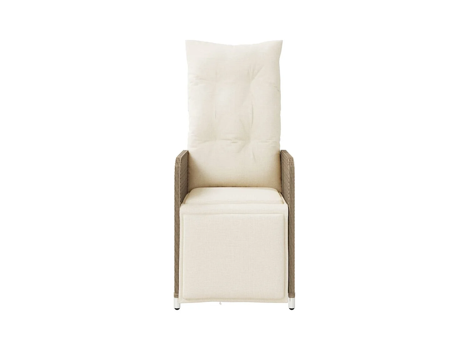 Chaises inclinables de jardin lot de 2 avec table beige rotin