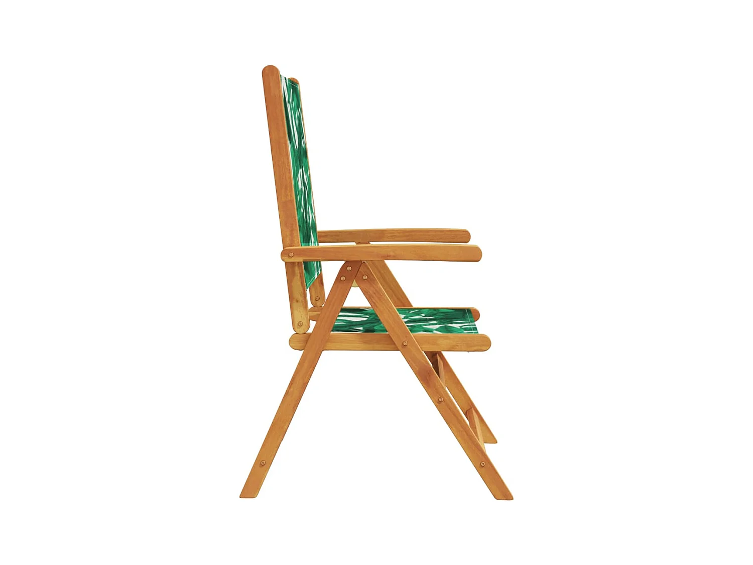 Tuinstoelen Set van 8 Groene Stoffen Massief Hout