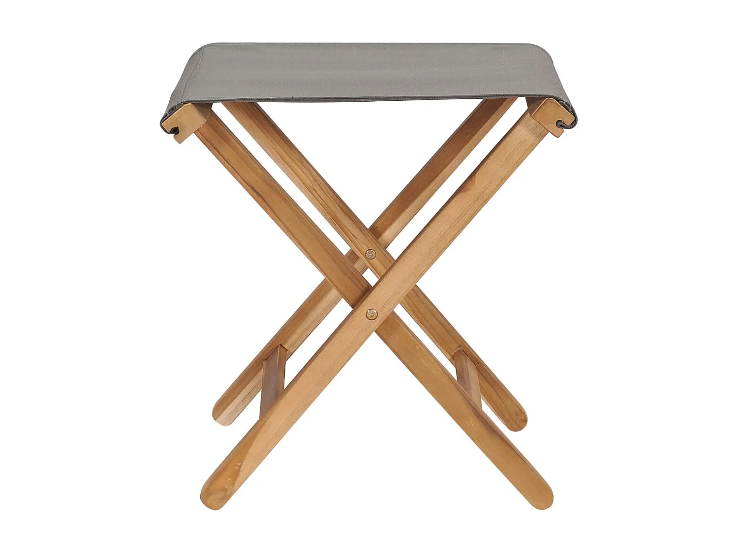 Set di 2 sedie pieghevoli in legno massello di teak e tessuto grigio scuro