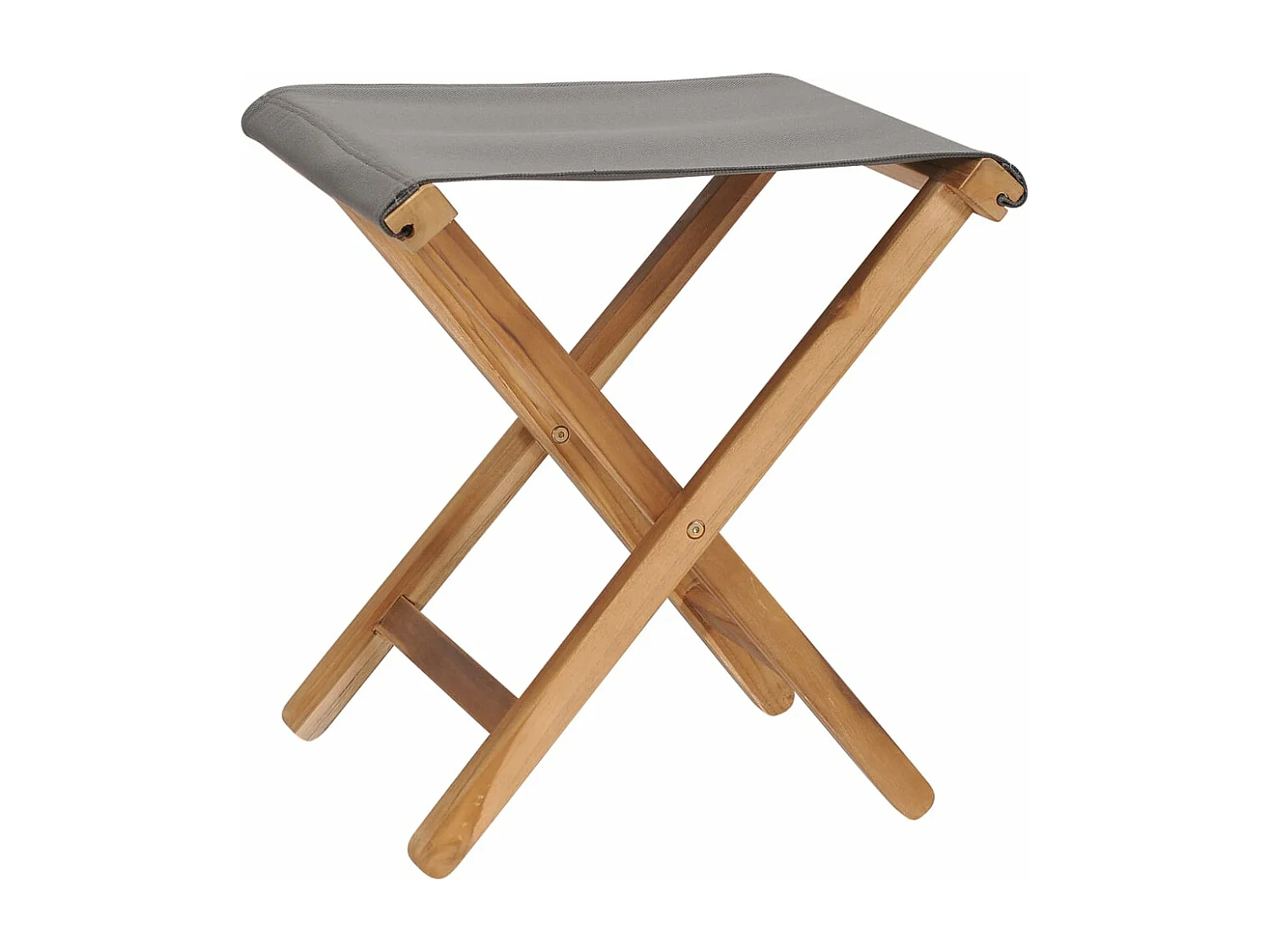 Chaises pliables lot de 2 Bois teck solide et tissu Gris foncé