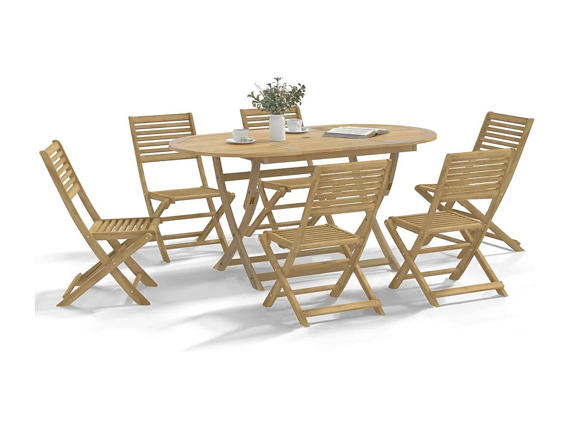 Opvouwbare tuinstoelen set van 6 massief acaciahout
