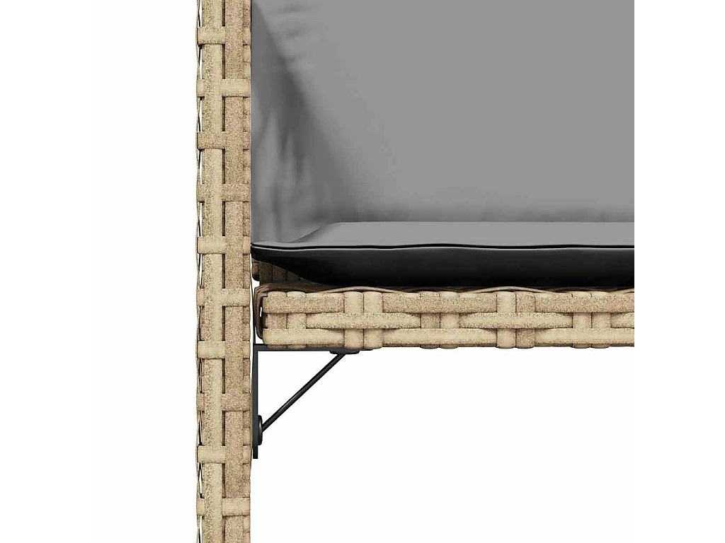 Conjunto de 4 cadeiras de jardim com almofadas bege mix