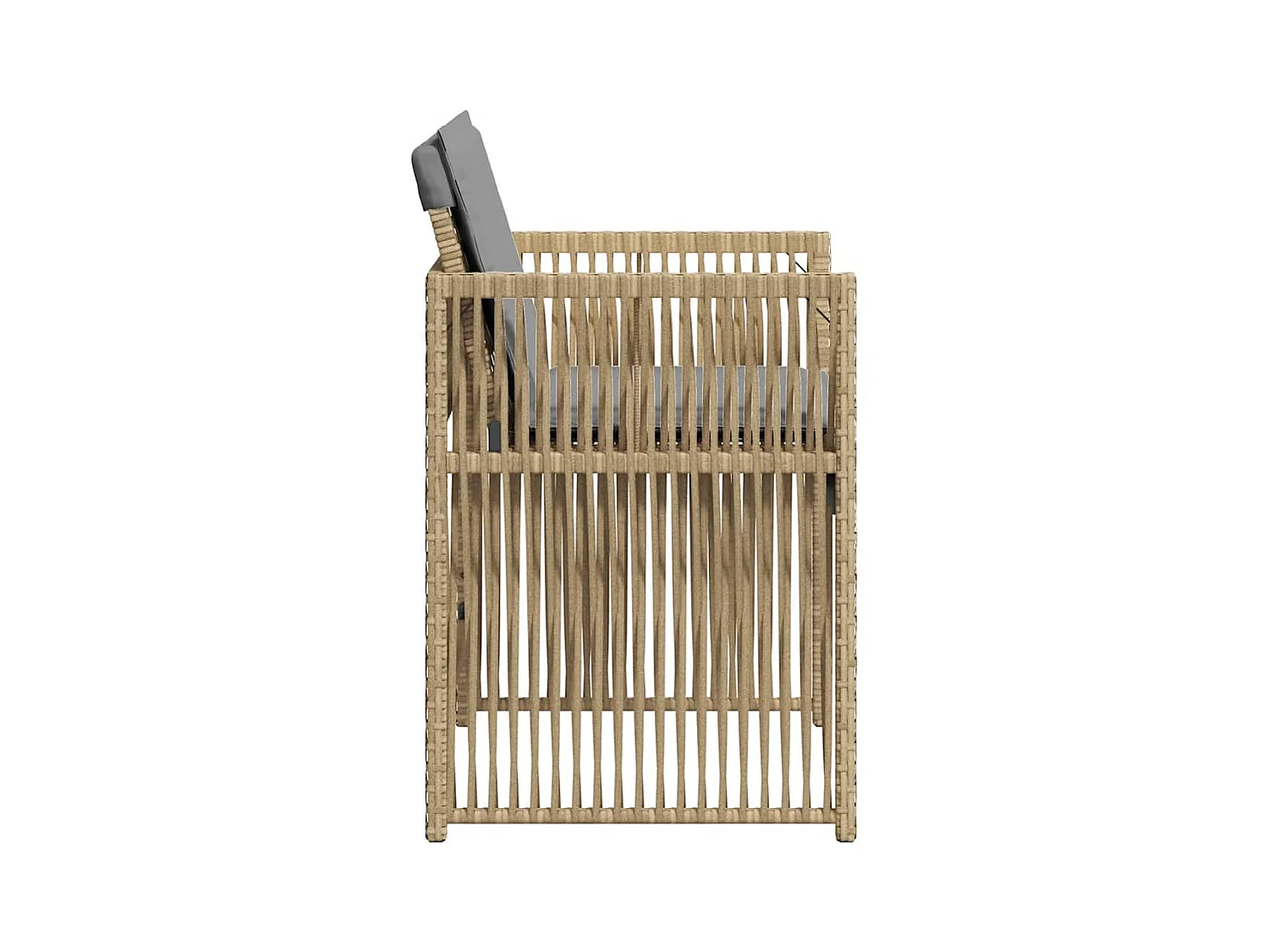Chaises de jardin avec coussins lot de 4 mélange beige
