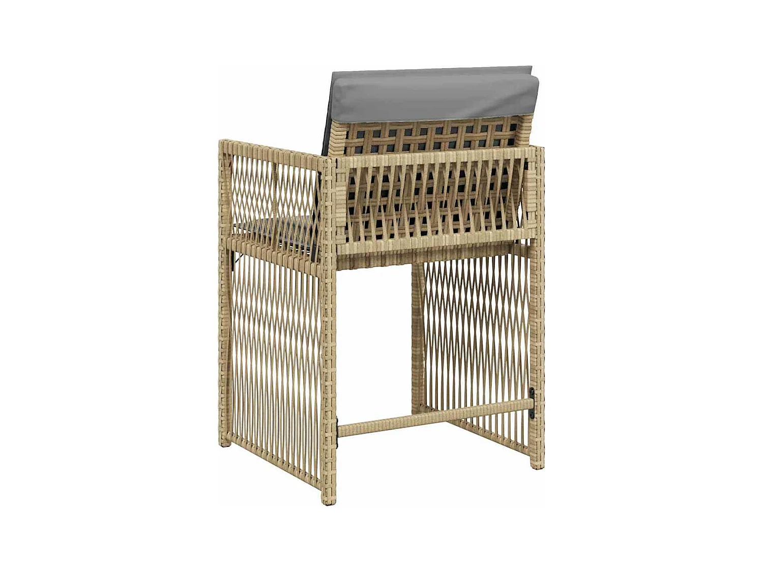 Chaises de jardin avec coussins lot de 4 mélange beige