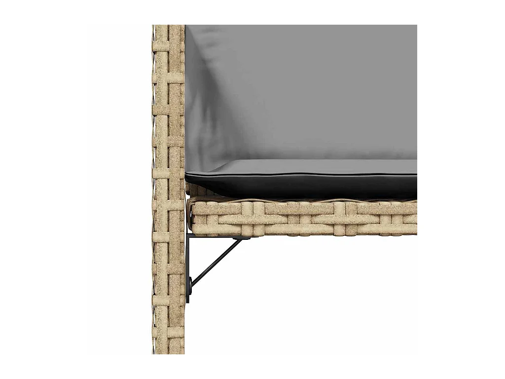 Chaises de jardin avec coussins lot de 4 mélange beige