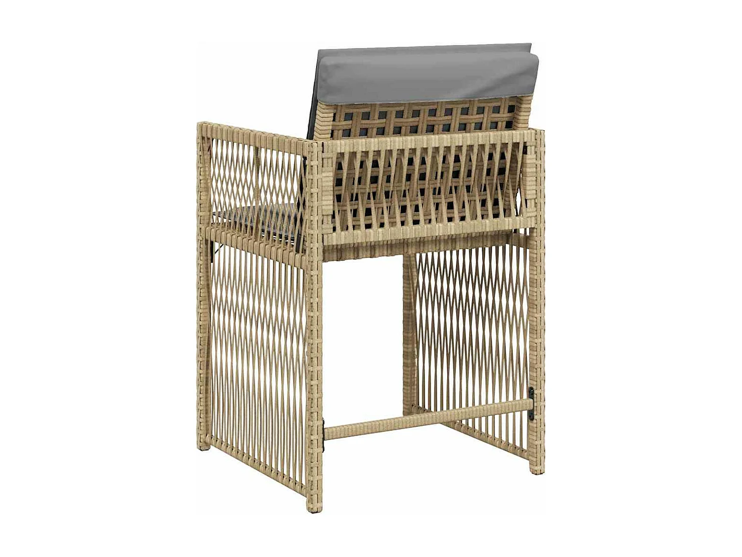 Chaises de jardin avec coussins lot de 4 mélange beige